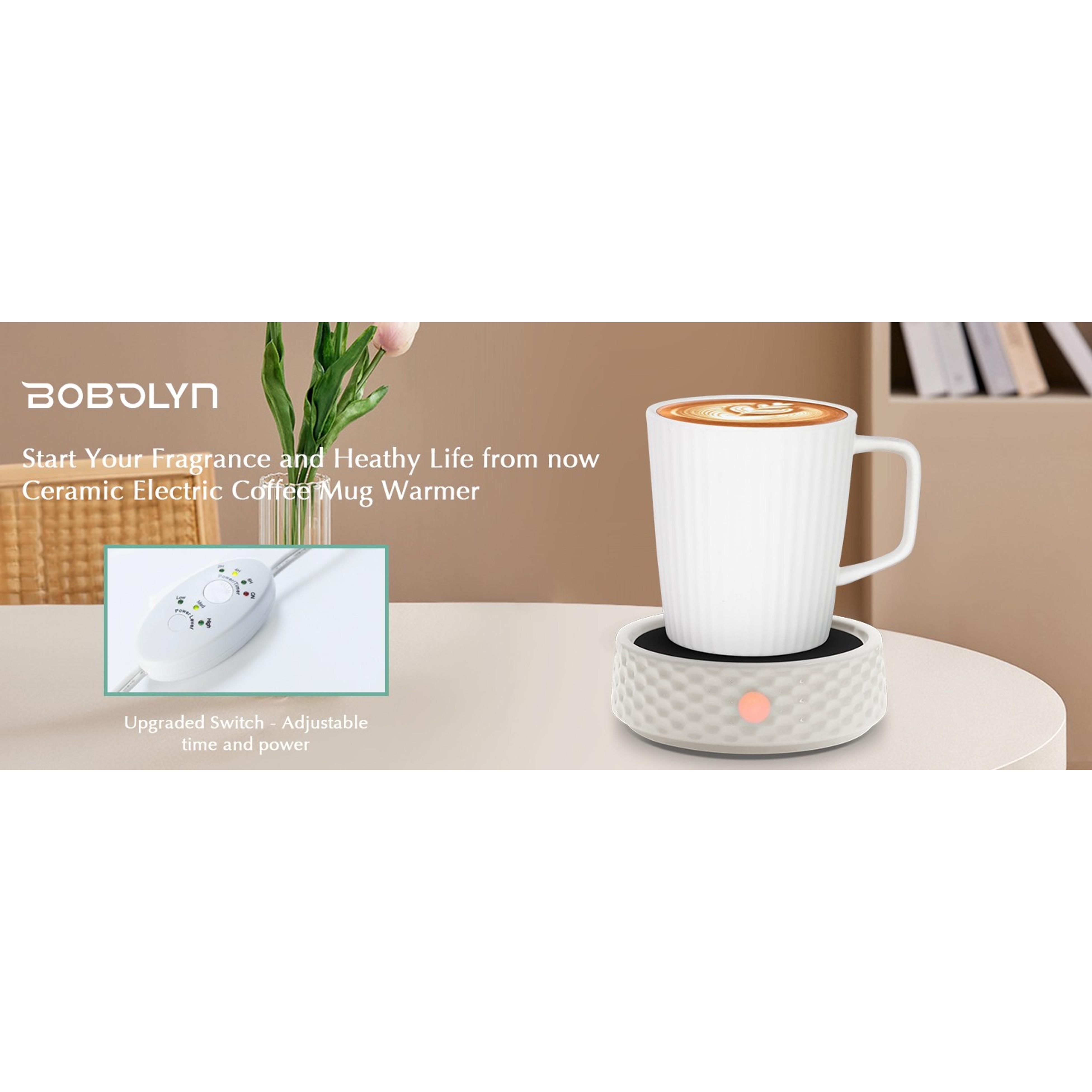 Large Electric Ceramic Candle Warmer Plate with Timer, Adjustable Fragrance Intensity, and Auto Shut Off – Aromatherapy Wax Warmer for Home Office, Heating Beverages Like Milk, Tea, and Hot ChocolateGift