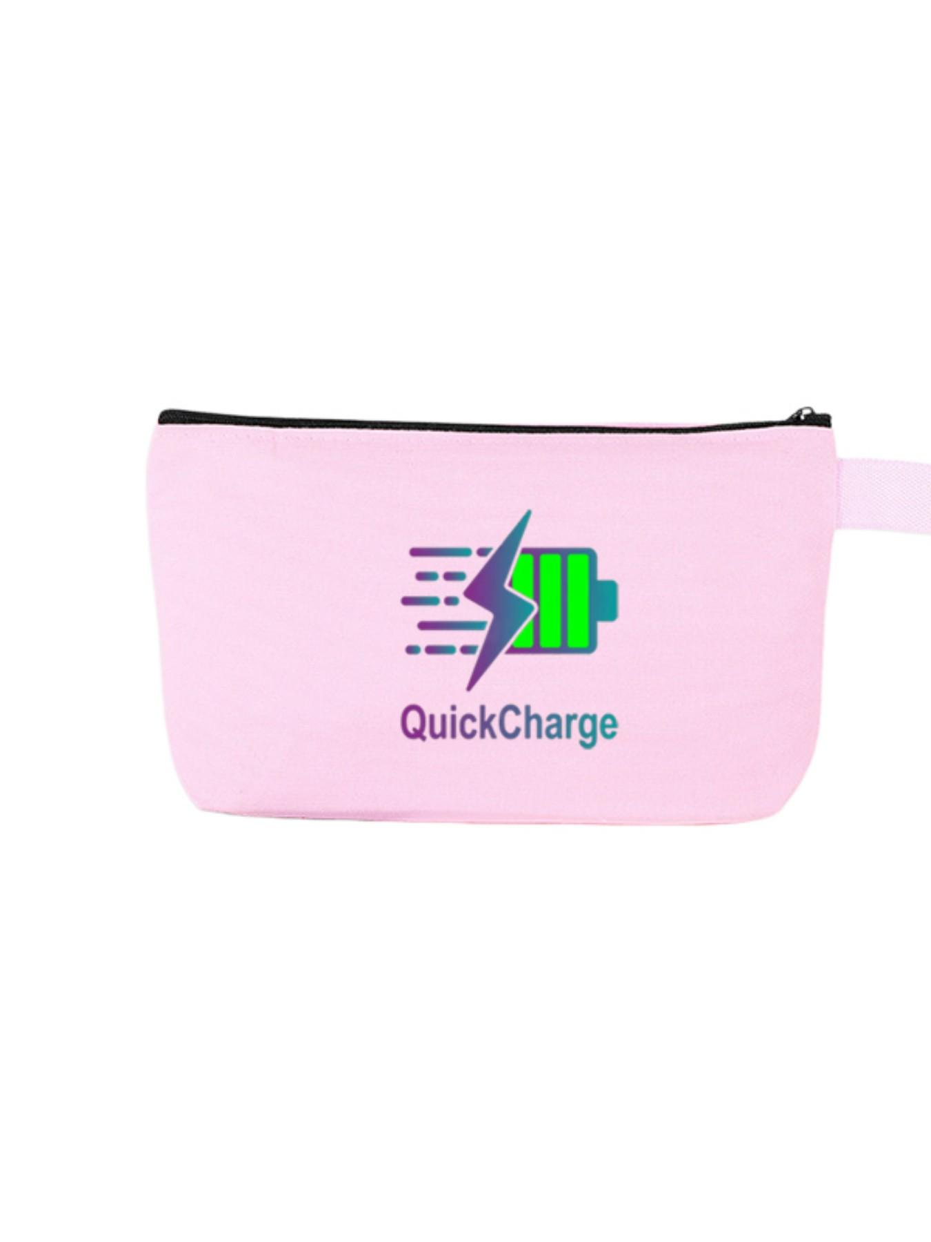 Quickcharge Makeup Organizer Bag, Trendy Fast Charge Design, Durable Canvas Material, Holds Cosmetics and Brushes, Stylish Storage Solution