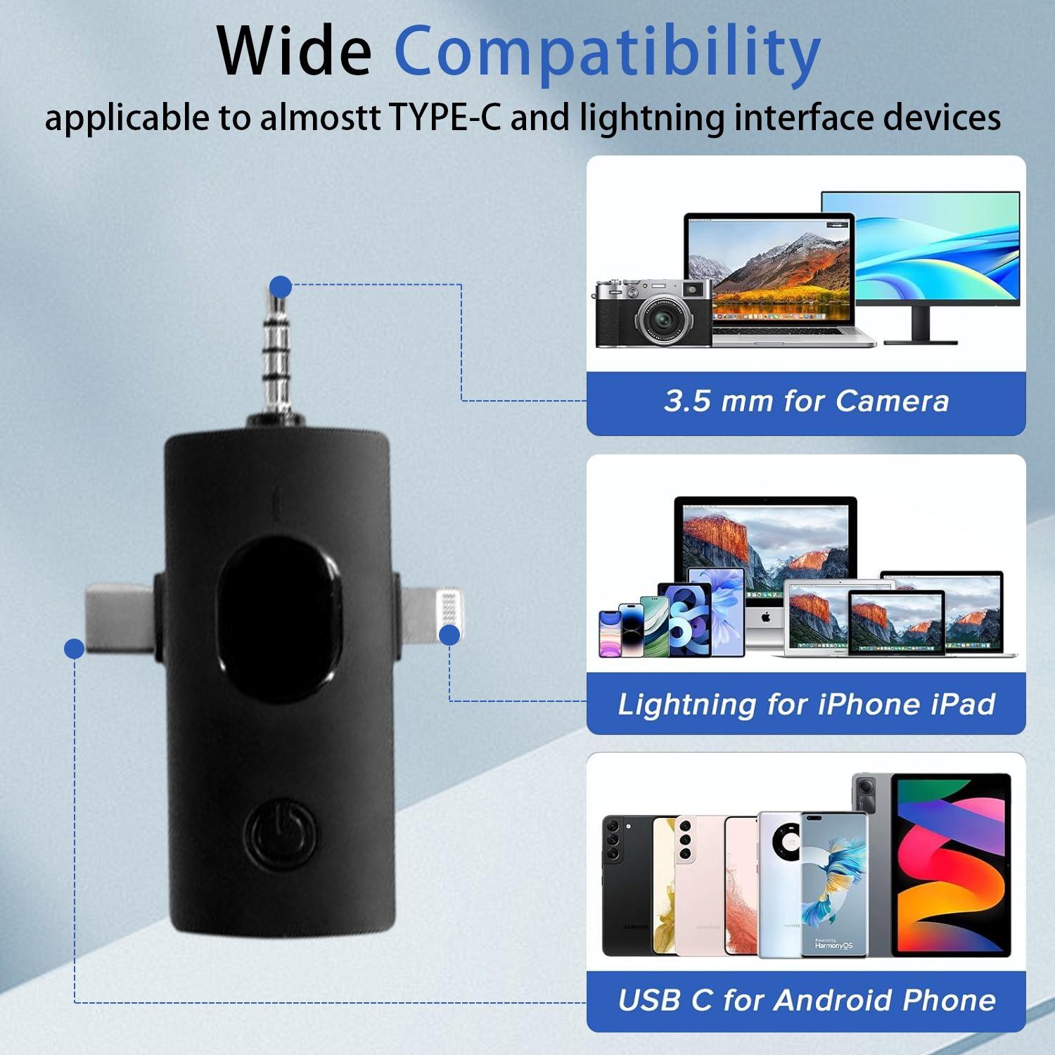 F11 Three-In-One Wireless Lapel Microphone, Short Video Shooting Phone Noise Reduction Live Streaming Mic, Professional Quality Recording