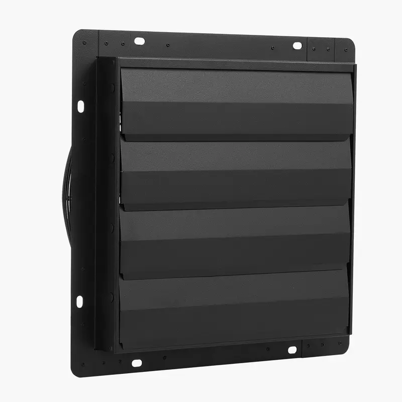 【toolupgrade】14 inch Shutter Exhaust Fan, Wall Mounted Attic Vent Fan with Smart Programming Variable Speed Temperature Control, 2000 CFM, EC Motor, Timer, for Shed, Garage, Greenhouse Ventilation Cooling, Black
