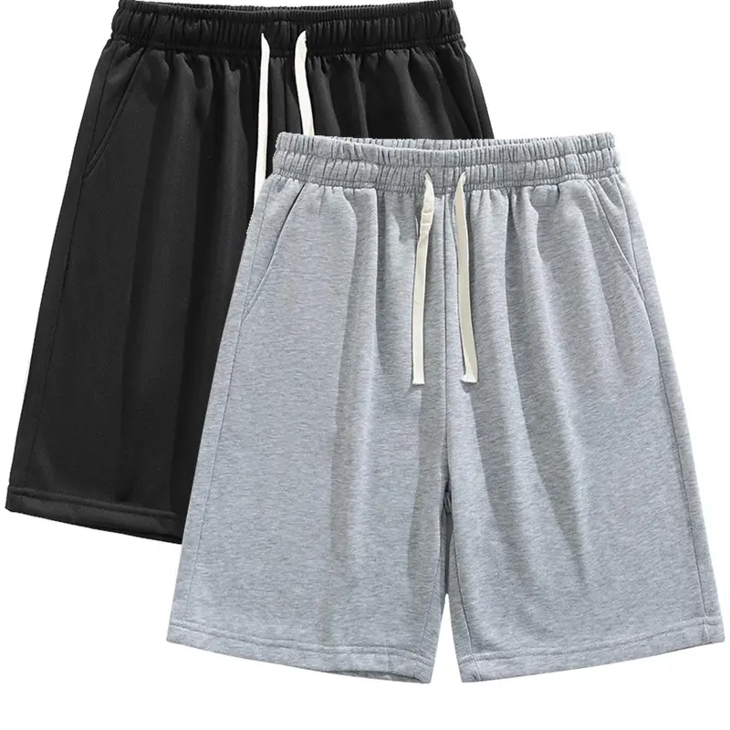 Men's Summer Casual Shorts, Plain Loose-Fit Gym Shorts, Polyester Fabric, Ideal for Home and Outdoor Activities, Drawstring Waist with Pockets, Athletic Shorts, Lightweight Summer Shorts, Sports Drawstring Shorts