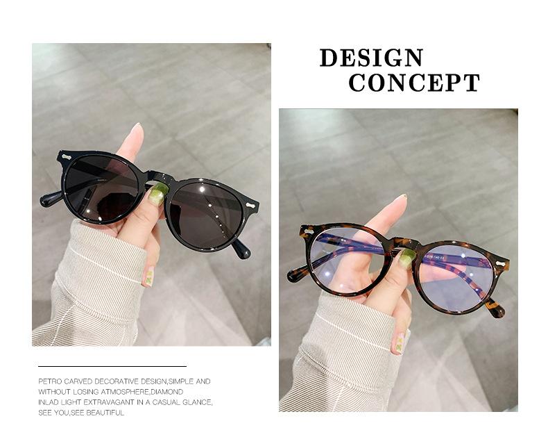 Retro Round Sunglasses Men Women Fashion Small Polarized Sun Glasses For Male Female Literary Vintage Shades Driving Eyeglasses Trendy Vintage Sunglasses