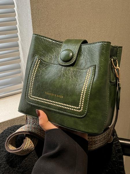 Classic style retro women's small bag, bucket bag, crossbody bag, shoulder bag, exquisite, simple, unique, atmospheric, versatile solid color small bag, fashionable bags, suitable for going out, shopping, commuting