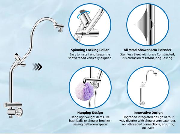 Hibbent Upgraded 5-spray 13'' Shower Head for Easy Reach, High Pressure Rainfall Showerhead Combo with 10-mode Handheld Spray, cUPC Certified ,12'' Extension Arm, 4-way Diverter, 71'' Hose, Showerhead Holder, Chrome Hibbent Upgraded 5-spray 13'' Shower Head for Easy Reach, High Pressure Rainfall Showerhead Combo with 10-mode Handheld Spray, cUPC Certified ,12'' Extension Arm, 4-way Diverter, 71'' Hose, Showerhead Holder, Chrome