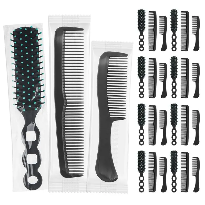 30-piece hair comb set (black) |   Individually packaged, bulk hair combs and brushes, unisex, ideal for hotels, homeless charities, Airbnb and other travel uses: beauty and personal care