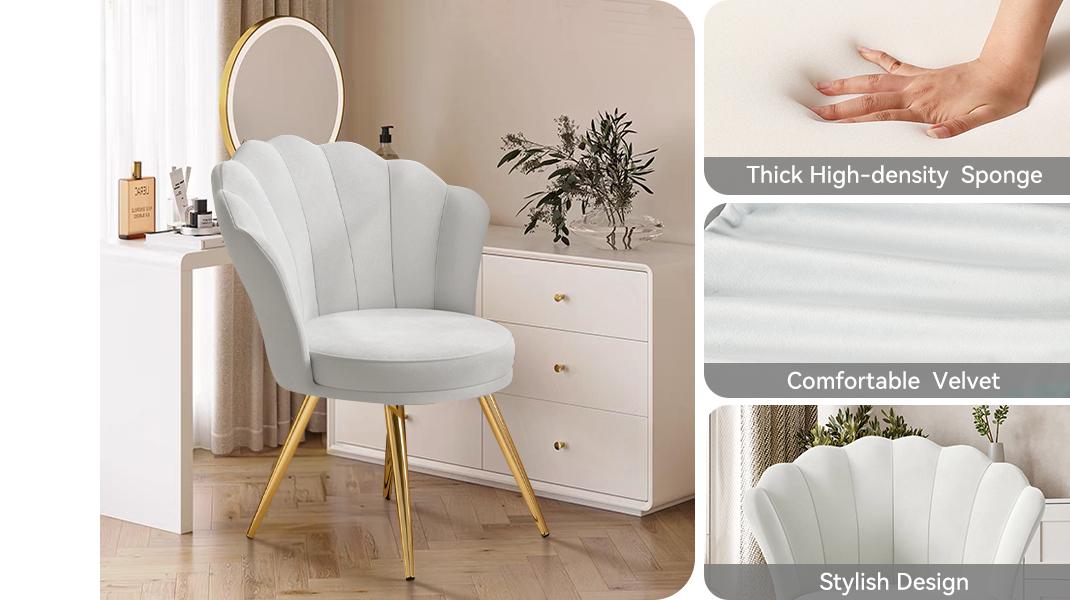 Velvet Accent Chair with Gold Metal Legs, Vanity Chair for Makeup Room, Upholstered Guest Chair for Living Room, Side Chair for Bedroom, Black Velvet Accent Chair with Gold Metal Legs, Vanity Chair for Makeup Room, Upholstered Guest Chair for Living Room, Side Chair for Bedroom, Black