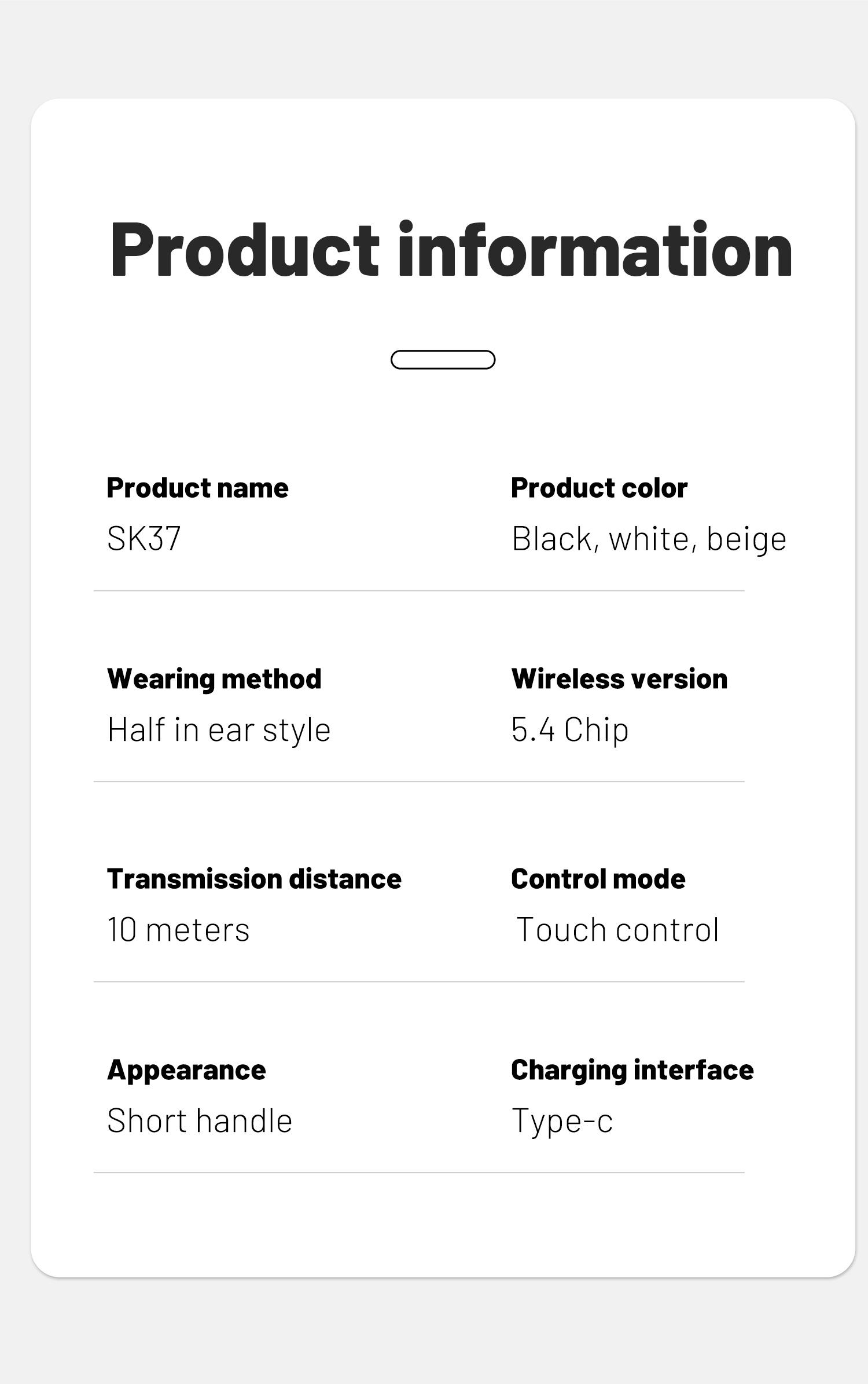 H.L.WALK-D Wireless Wireless Headphones，Tiny Size Earbuds，Waterproof Headsets，With Mic，Sleep and Sports Earphones Set, Short Handle Design，for Work Sport Sleeping