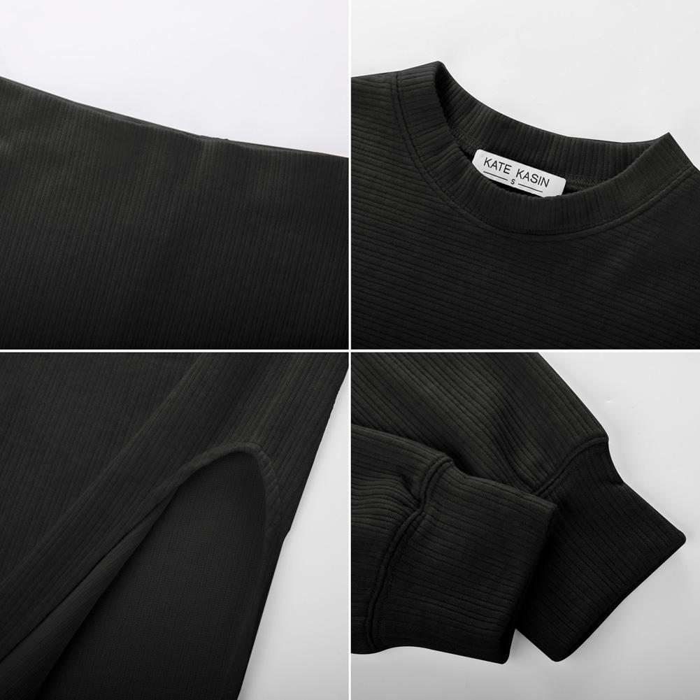 【Lightweight fabric】Grace Karin Women's Knitted Dress Pullover Two-Piece Long Sleeve Pullover Top Skirt Midi Skirt Bodycon 2-Piece Set Midi Dress Turtleneck Jumper Dress SpringStatements