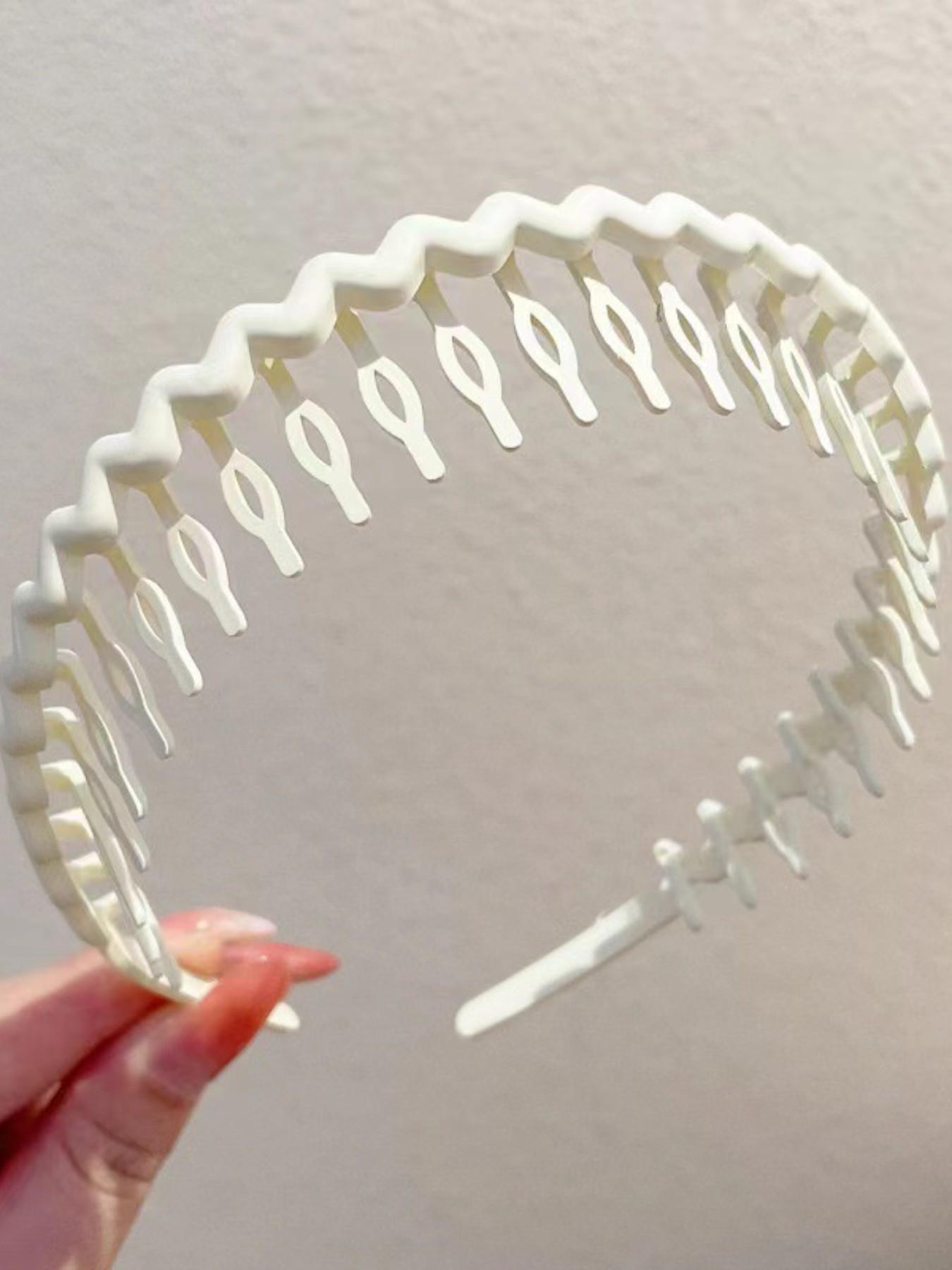 Luxe Petite Wavy Braided Headbands with Teeth, Non-Slip Textured Hair Hoops, Cute Wide Wavy Hair Accessories for Women & Girls