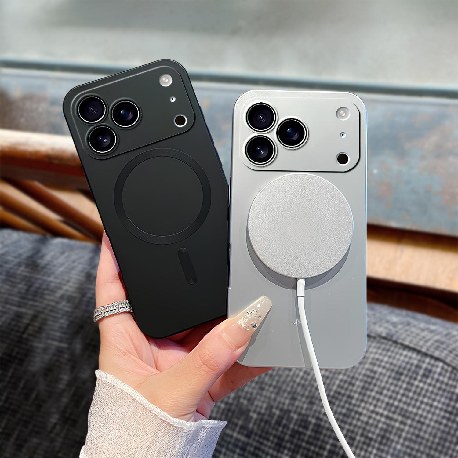 Minimalist Phone Case for 17 16 15 14 13 Pro Max, TPU Full Camera Len Protector Shockproof Soft Silicone Cover Cellphone Protective Protection Anti-Scratch Stylish Protection & Sleek Design Magsafe Available