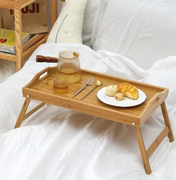 Portable Bedside Table, Folding Tray Table, Foldable Design for Easy Storage & Use, Ideal for Reading/drinking/cosmetic Application