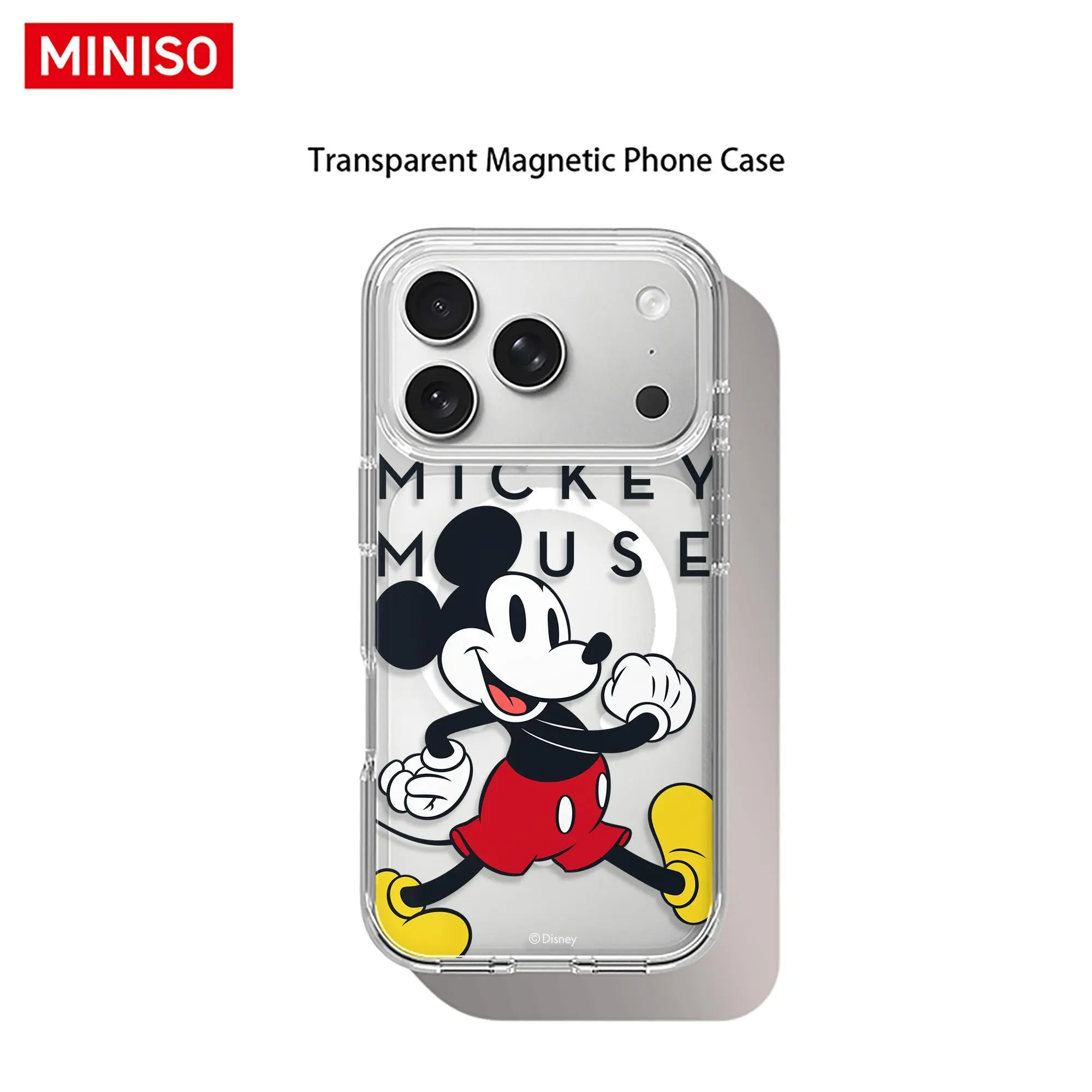 Disney Mickey Mouse Classic Red Shorts Design Phone Case Transparent Magnetic Shockproof case suitable for iphone 17 Pro Max / 17 Pro / 17 Air / 17/16/15 / 14/13/12 / 11 Series