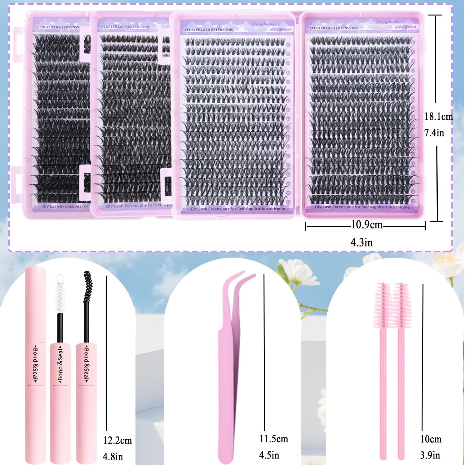 DIY Individual Lashes kit, Eyelash Extension kit, 30D40D, 60D80D, 9-18mm, Natural/Daily/Dense Look, Suitable for Diy At Home, D Curl Individual False Eyelash, Volume False Eyelashes, Eyelash Extensions Set, Wedding, Music Festiva