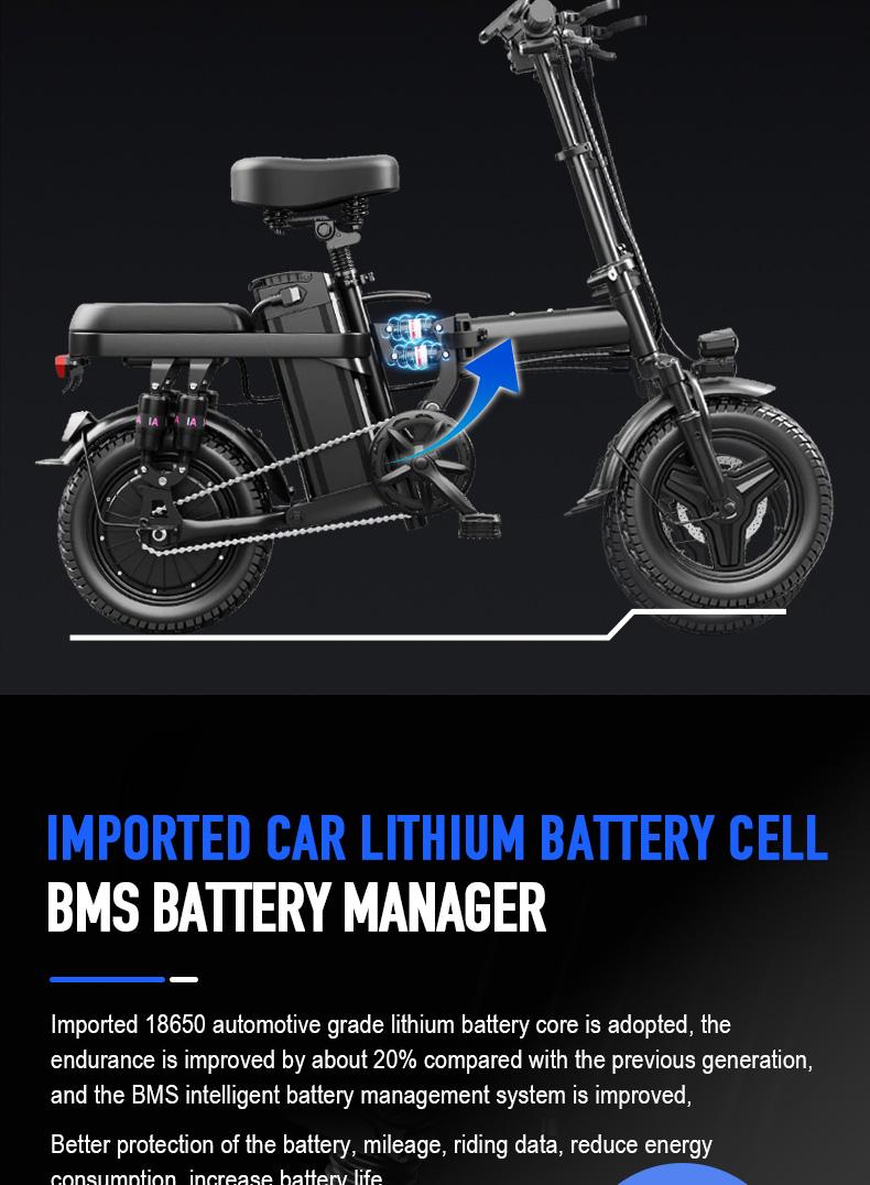 Adult Electric Bicycles Foldable 20mph Commuter Ebike with Detachable Battery Lightweight Folding Ebike 500W 48V 15AH 16 Stage Damping