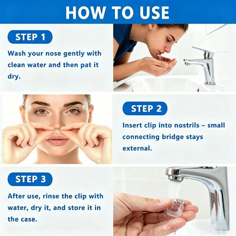 Anti Snoring Devices (4 Pack), Adjustable Silicone Snoring Solution, Anti Snoring Nose Clip, Effectively Relieve Snoring, Stop Snoring for Men and Women, Clear