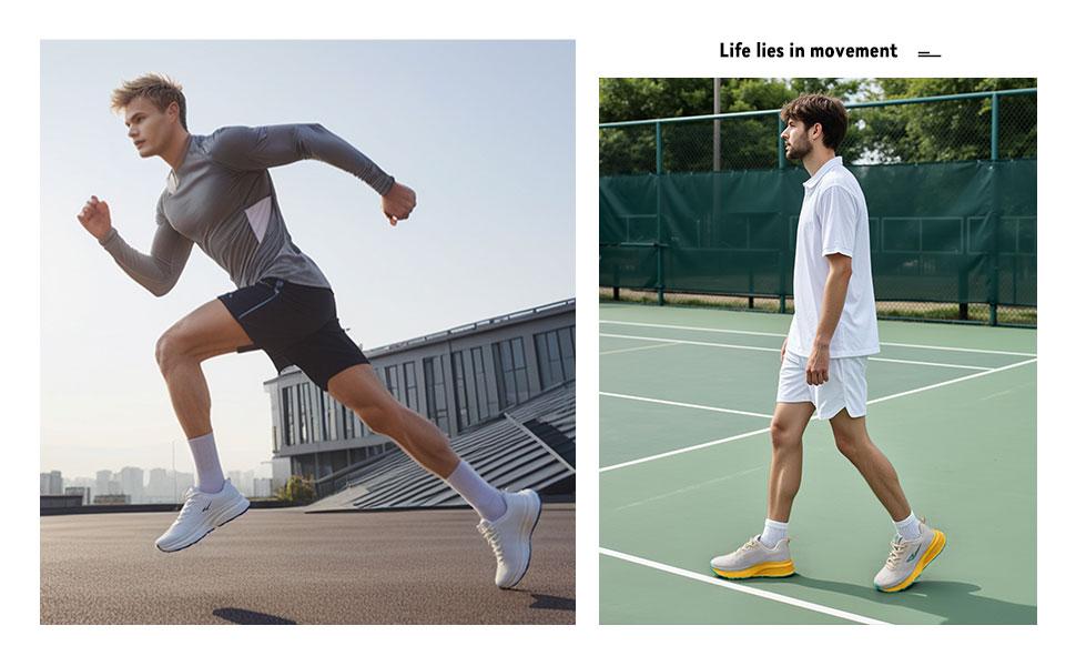 Mens Slip On Running Shoes Athletic Walking Trainers Lightweight Breathable Mesh Tennis Sneakers