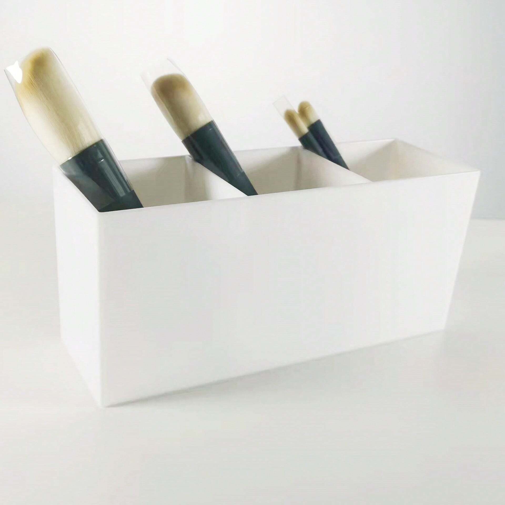 Acrylic Storage Box for Silverware Kitchen Large Capacity Multi-Compartment Utensil Rack, Plastic Cutlery Organizer, Desktop Pen Holder