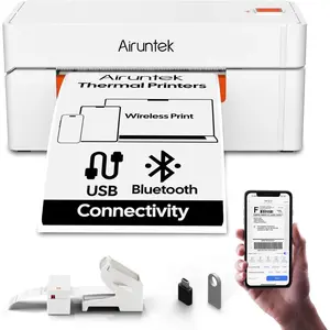 Bluetooth Thermal Label Printer Shipping Label Maker Highspeed s Works with Phone App Windows Mac Ink-Free Printing for Home Office