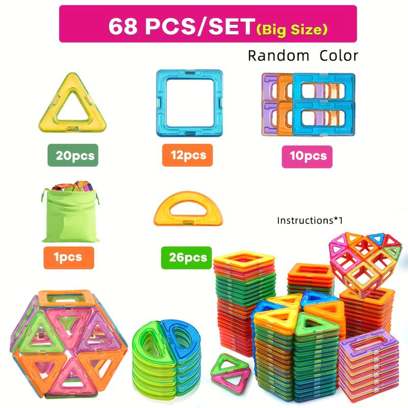 Large Magnetic Building Blocks Set, Creative DIY Construction Toy, Enhance Hand-Eye Coordination, Colorful, Perfect for Kids' Holidays Birthdays, Magnetic Building Tiles Large Magnetic Building Blocks Set, Creative DIY Construction Toy, Enhance Hand-Eye Coordination, Colorful, Perfect for Kids' Holidays Birthdays, Magnetic Building Tiles