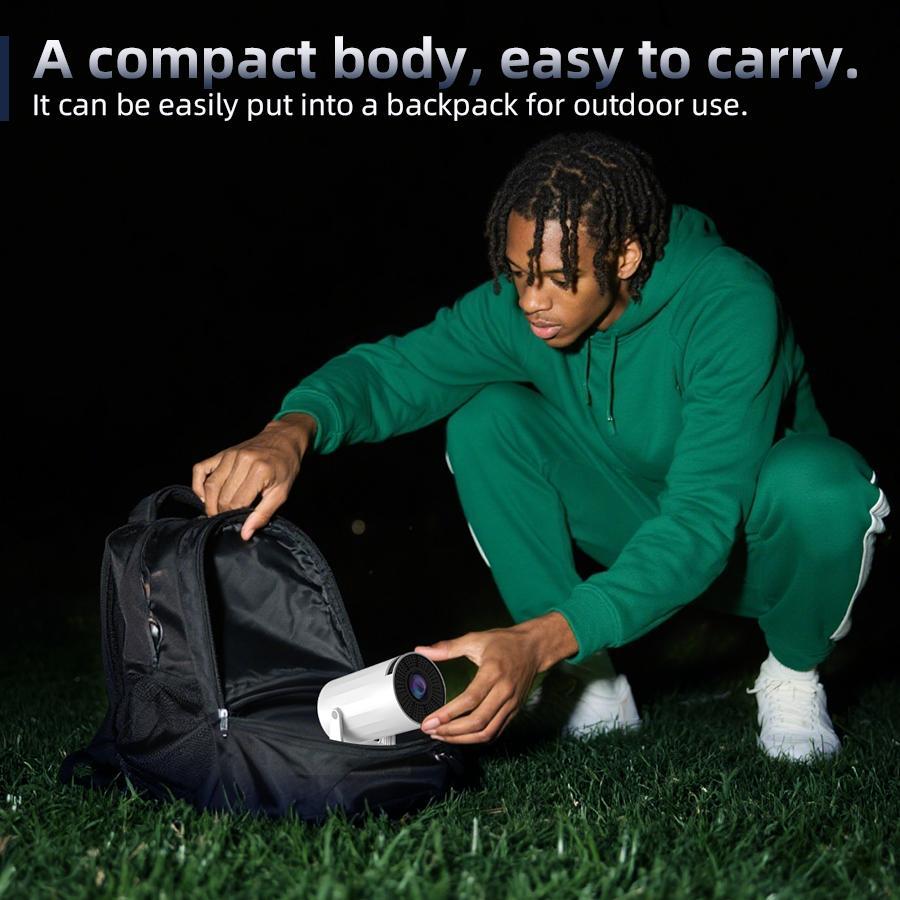 XBJ Mini Portable Projector with Wifi and BT5.2, Support 1080P, Manual Keystone Correction, 180° Rotation, Suitable for Outdoor/Bedroom Audio Viewing,Christmas Gift