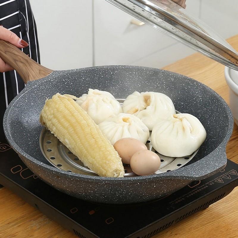 3-Piece Stainless Steel Steamer Set, Kitchen Triple Leg Steam Trays, High-Leg Steaming Rack, Ideal for Cooking and Heating Food