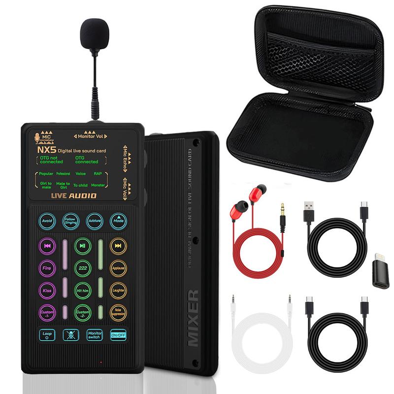 Portable Handheld Live Streaming Sound Card Set, Voice Changer Device ...