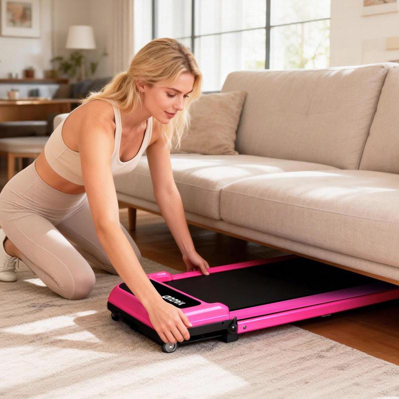 【Adjustable Incline】 YAGUD Foldable Treadmill, Low-Noise Motor Walking Pad, 265lbs Weight Capacity, Remote Control & Wheels for Easy mobility, Comes with Free Resistance Bands, Dual Shock-Absorption System Home Fitness Equipment