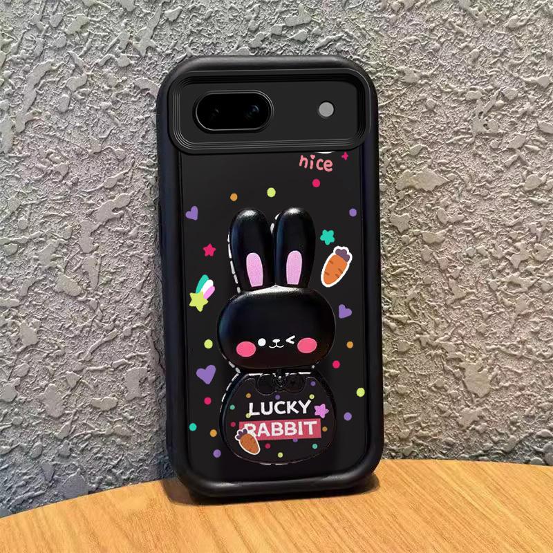 1 Piece Durable Pixel 8APhone Cases Comfortable feel Beautiful rabbit with bracket Pattern Case Suitable For Google Pixel 8A Featuring Shockproof In Fashion