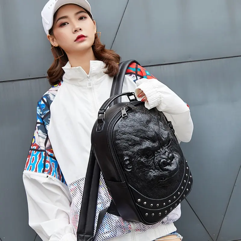 Cool personality 3D three-dimensional backpack, fashionable and comfortable single backpack, Casual backpack