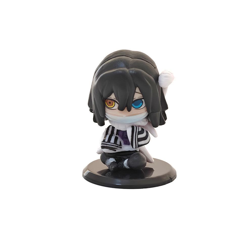5-15pcs Q Version Demon Slayer Sitting Ghost Doll Tanjiro Nidouzi Inosuke Zenizu  Toy  Figural PVC Model Gift