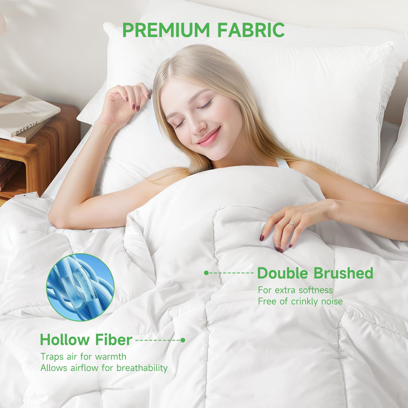 VIZIM All Season Comforter, OEKO-TEX Certified Down Alternative Bedding with 300GSM Soft Filling, Durable Shell, Twin Full Queen King Sizes, Machine Washable & Tumble Dry