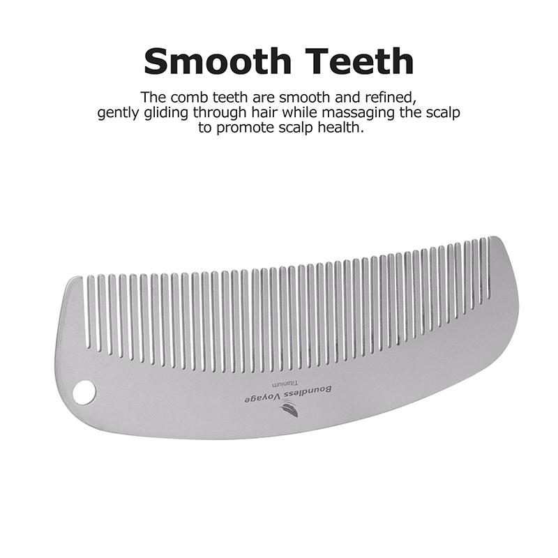 Boundless Voyage Titanium Hair Comb, Ultra-Light Metal Anti-Static Straight Comb for Bangs and Beards, Hair Tool, Hair Styling Tools