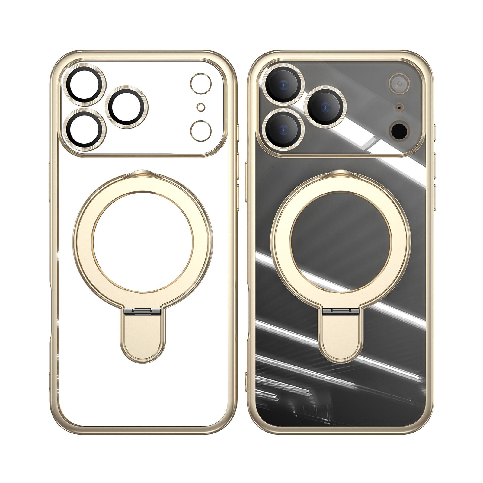 Magnetic for iPhone 17 Pro Max 17 Air 17 Pro 16 15 14 13 Case with Invisible Stand[Compatible with MagSafe][Full Camera Lens Protector][Military Drop Protection] Shockproof Not Yellowing Clear Slim Soft for Women Men