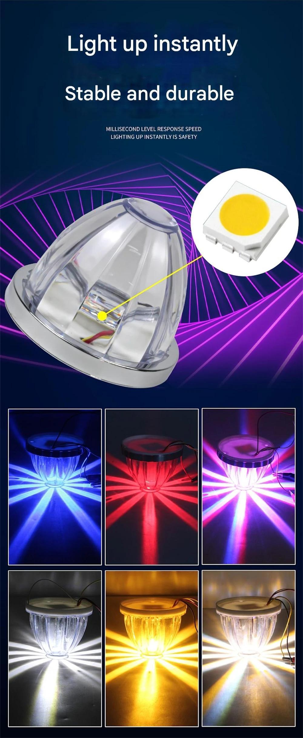 10PCS Dual Color Watermelon Lights for Car Truck Lorry Clearance LED Side Marker Light Trailers Caravan Strobe Signal Glow Lamp