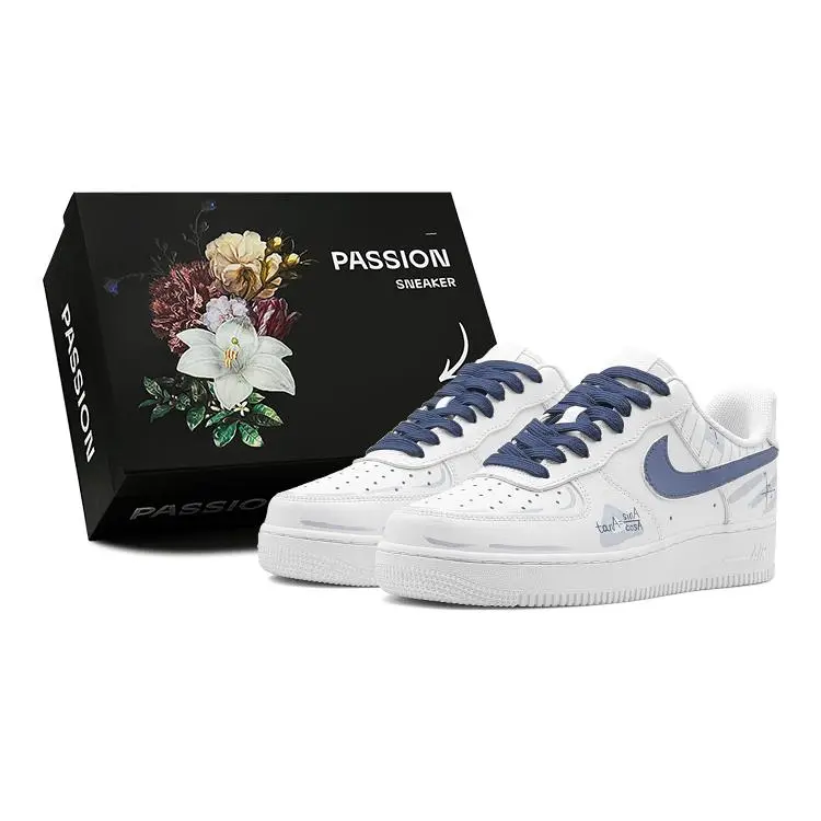 Nike Air Force 1 Custom Graffiti Sneakers for Men – College Style, Trigonometry Design, Special Box Verifiable, with credentials and supporting global authentication