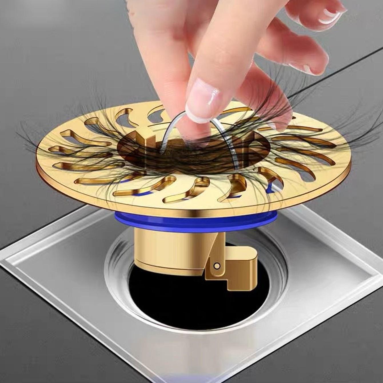 Copper Material Anti-Odor Drainage Device, Shower Drain Backflow Prevention Valve, Single Direction Drain Filter, Bathroom & Kitchen Odor Control