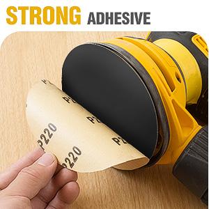 Gold PSA Sandpaper 6 Inch 100 PCS Sanding Discs 220 Grit Self Adhesive Stickyback Sandpaper Roll Aluminum Oxide Adhesive Backed Sandpaper for Wood, Metal, and Car Paint