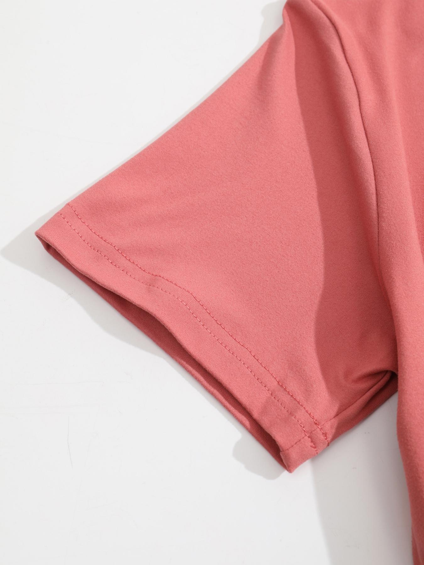 2-Pack, Short Top & Shorts Matching Set, Solid Color American Hot Girl Chic Style Slim Fit Round Neck Short Sleeve T-Shirt   Elastic Waist Casual Shorts Women's Fashion Top
