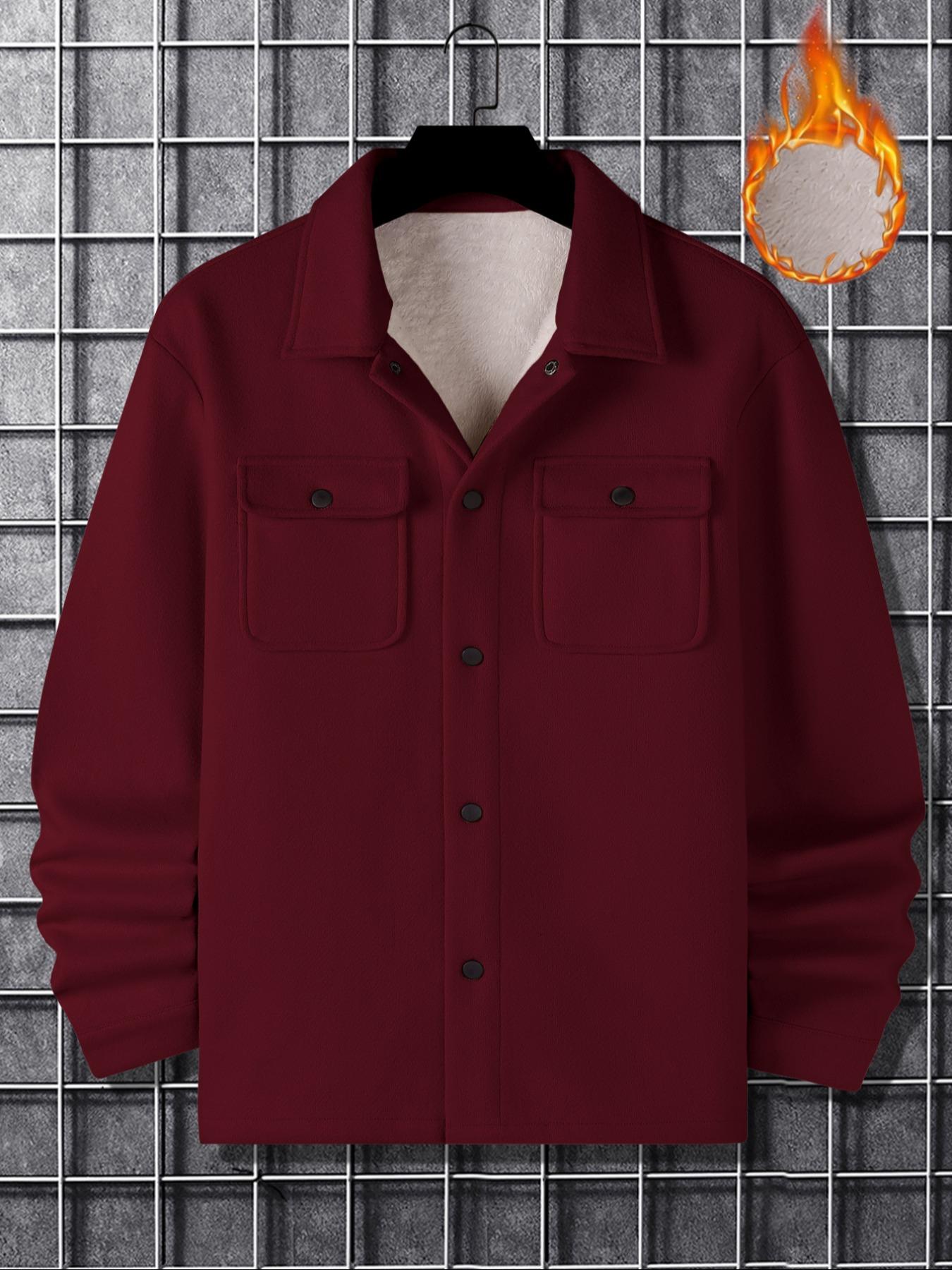 Men's Simple Woolen Jacket Coat, Fashion Casual Design, Suitable for Work or Outing, Lightweight Outerwear, Enhance Your Wardrobe Taste
