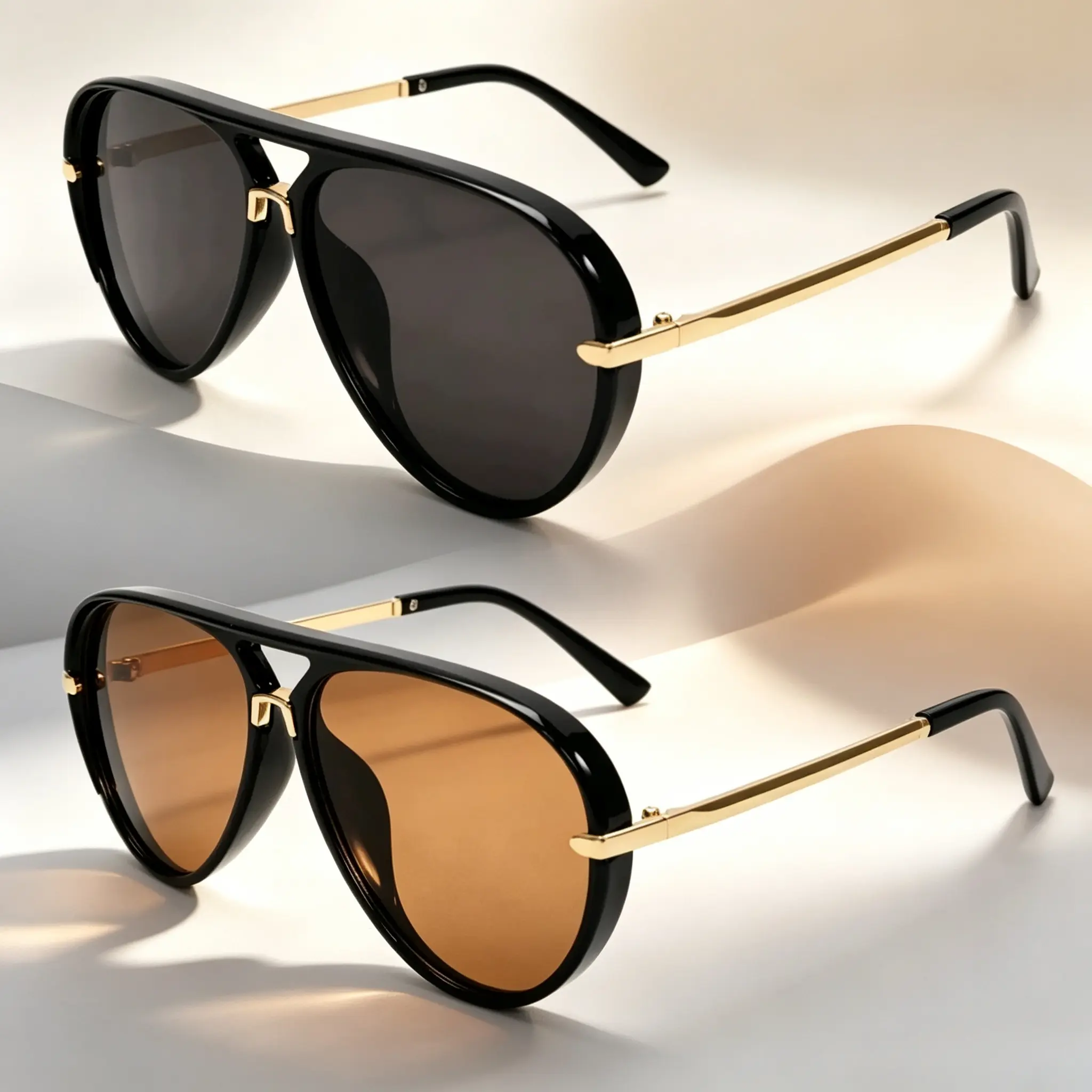 Women's Retro Aviator Sunglasses - 2026 New Stylish Multi-Color Gradient Shades, Casual Street-Style Outdoor Eyewear with Aviator Shape, Ideal for Summer Outfits, Vacation