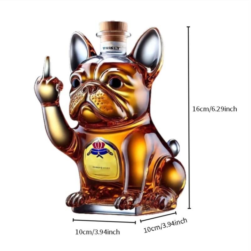 2026 New Design French Bulldog-Shaped Whiskey Bottle, Fun Dog Glass Bottle, Bar & Home Décor Accessory, Unique Gift Idea