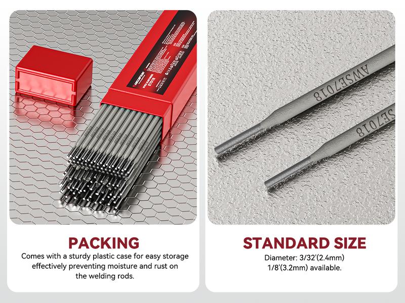 Arccaptain E7018 3/32'' 5LB Low Hydrogen Carbon Steel ARC Welding Electrodes