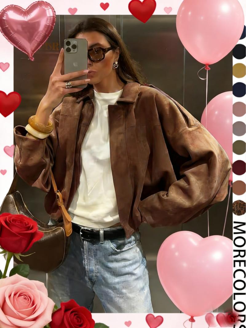 Women's Military Jacket, Army Green Loose Fit Coat For Spring & Autumn Women's Military Jacket, Army Green Loose Fit Coat For Spring & Autumn