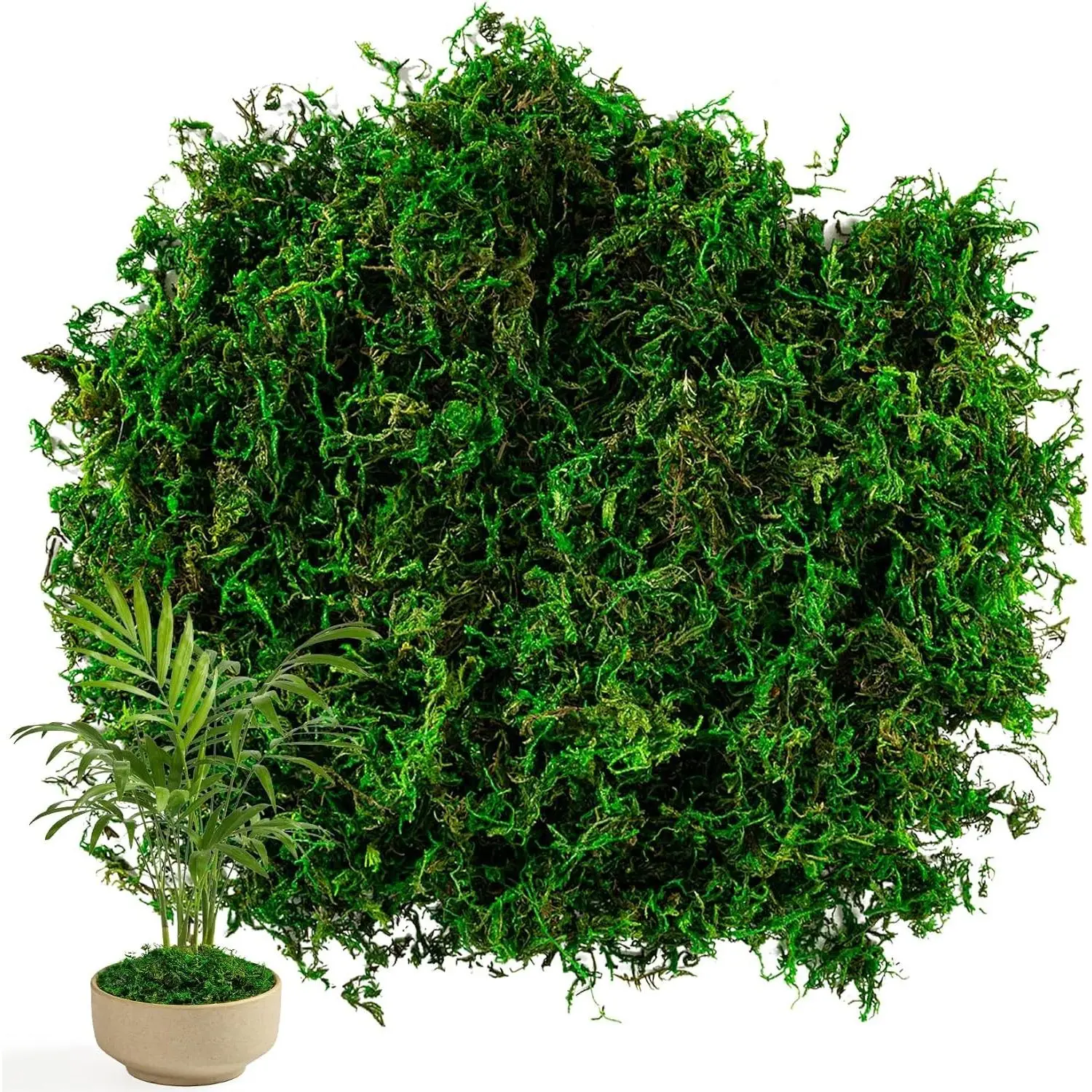Artificial Faux Moss for Potted Plants, Fake Green Moss Decor for Crafts, Fairy Garden Filler, Table Centerpieces, Wedding Christmas Crafts Party Decor
