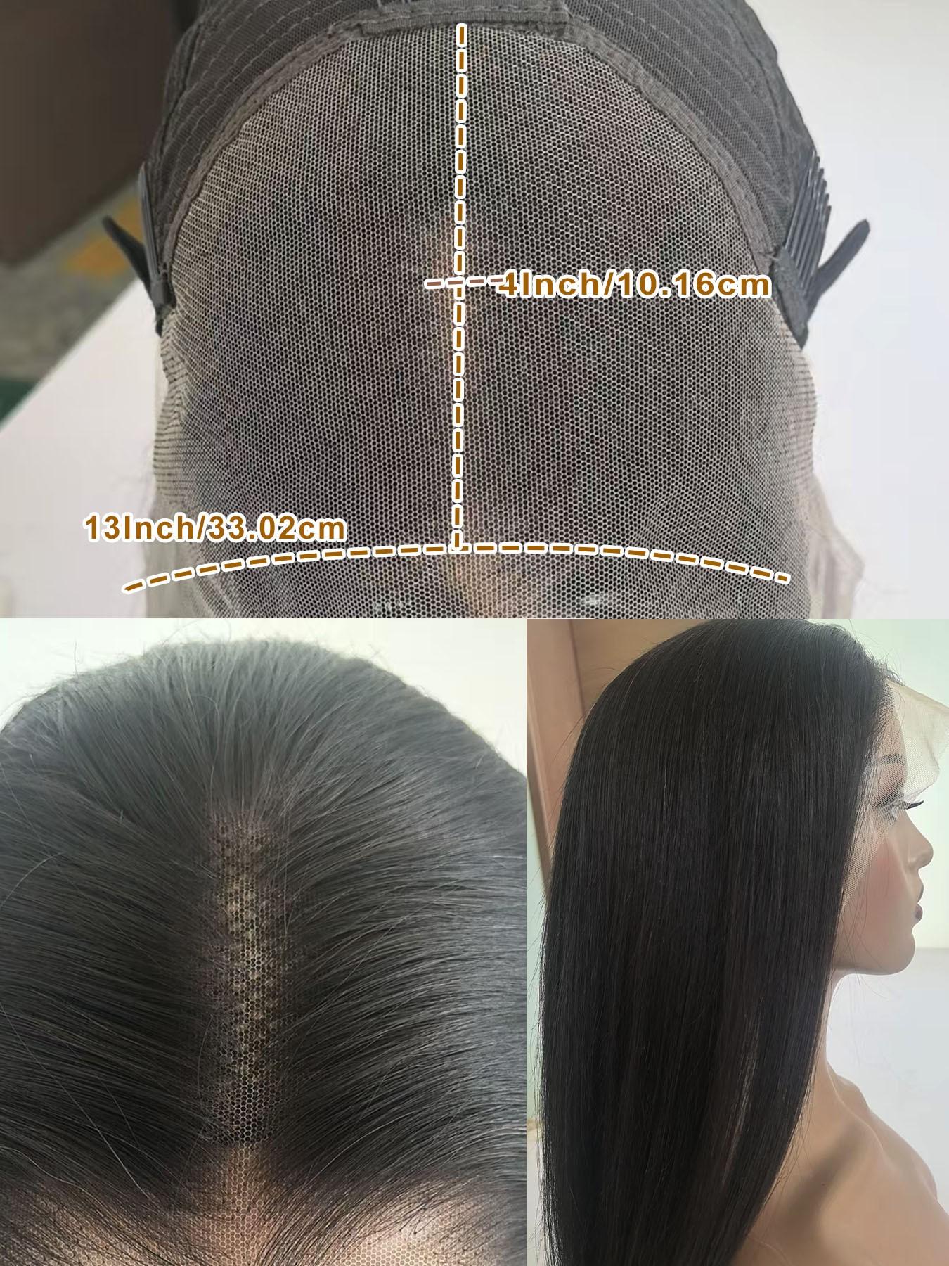 13x4 HD Lace Front Human Hair Wigs Body Wave Glueless Pre Plucked Natural Hairline with Baby Hair 20 Inch 180% Density Natural Black 1B With Blonde Highlights Ombre Mixed Color Wavy Hair for Women Daily Party Wear