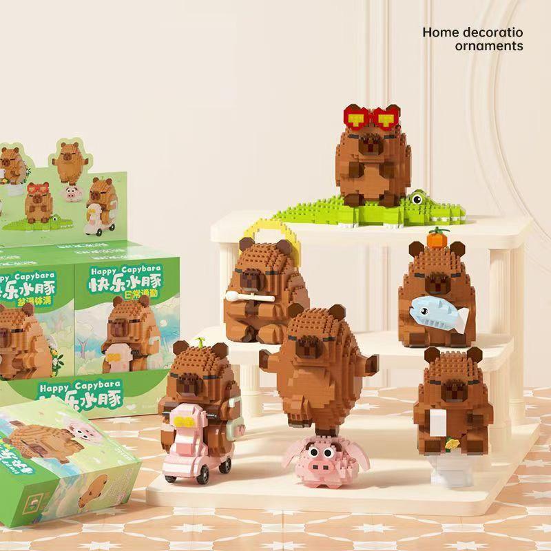 Capybara Building Blocks Toy Kit, Creative Animal Building Blocks Model, Relaxing Creative Assembly Toy for Birthday and Holiday Gifts