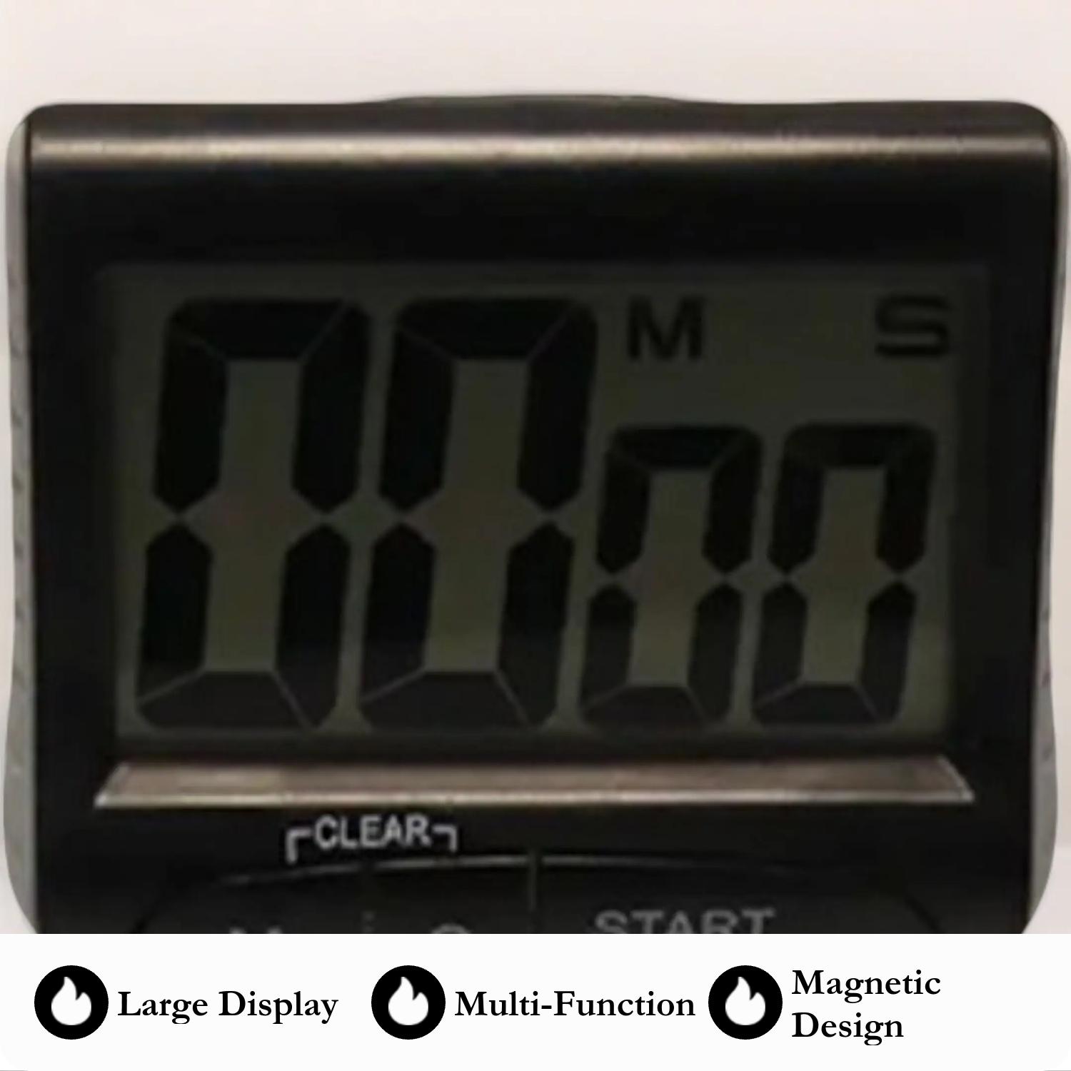 Large Screen Multifunctional Electronic Timer, Digital Timer, Magnetic Design, Countdown, Alarm, Stopwatch, Kitchen Baking, Office Study, Bedroom, Gym