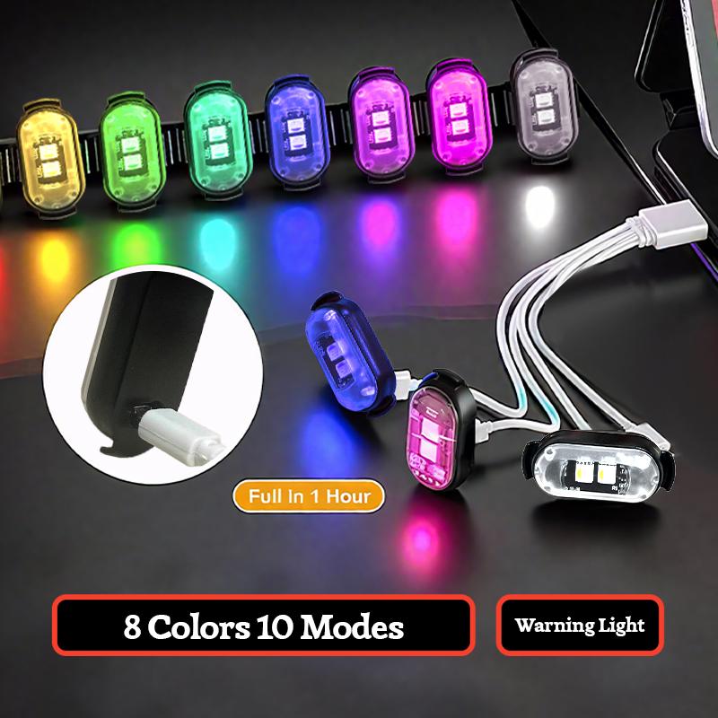 Car Motor RGB LED Waterproof Strobe Light with Wireless Remote Control 10 Lighting Modes for Car Motorcycle Decoration