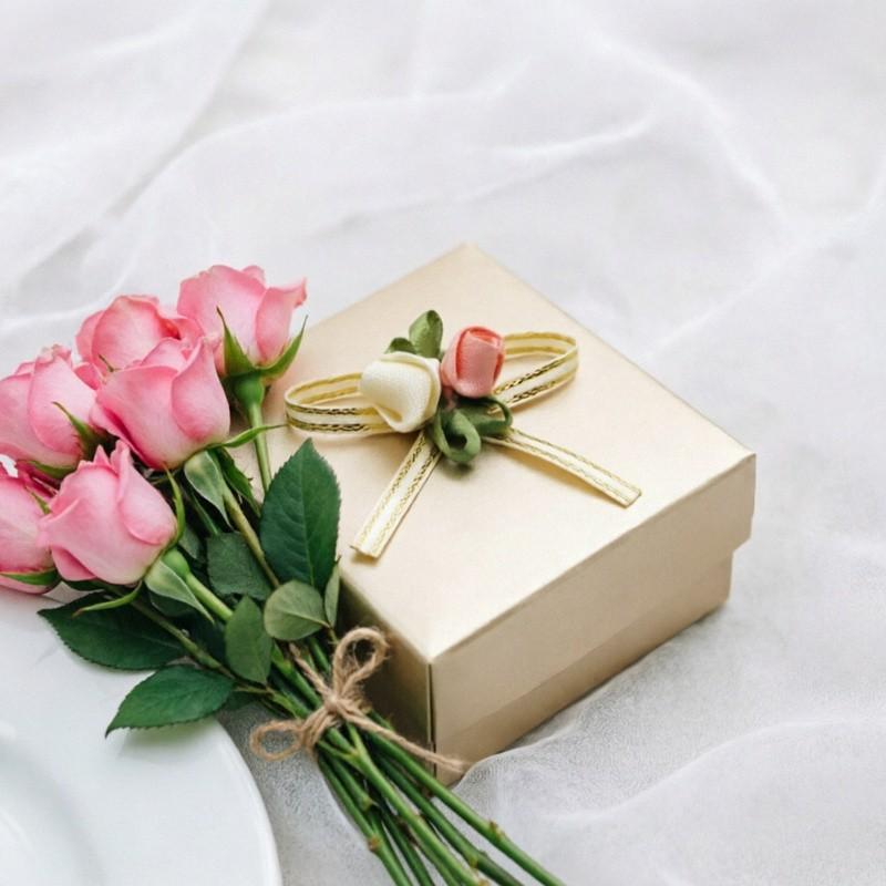 20 Pcs Rose Flower Bows 4.5cm, Mixed Colors, DIY Craft & Gift Wrapping, Wedding, Holiday, Birthday Party, Home Decor