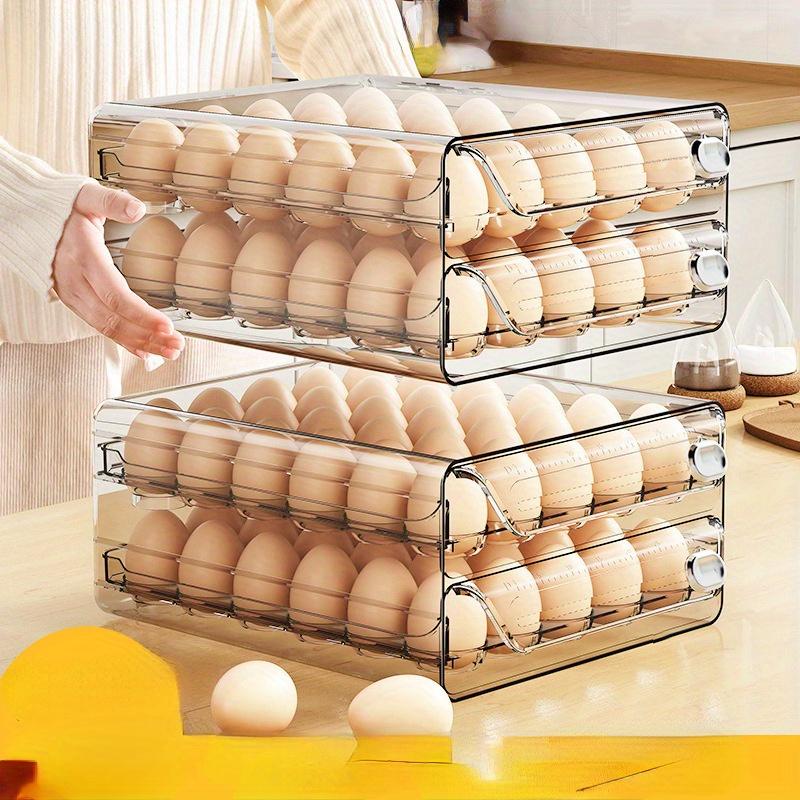 Space-Saving Transparent Refrigerator Egg Rack, Durable Easy Clean, Single Pack Fresh Egg Storage Container, Kitchen Organizer, Refrigerator Accessories